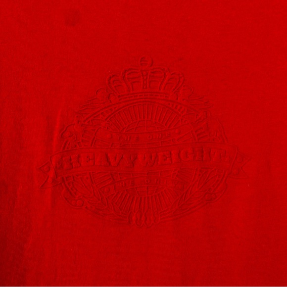 Vintage 90s Hanes Heavyweight Red on Red Puff Print Logo Promo Tee Red XL - Picture 4 of 11